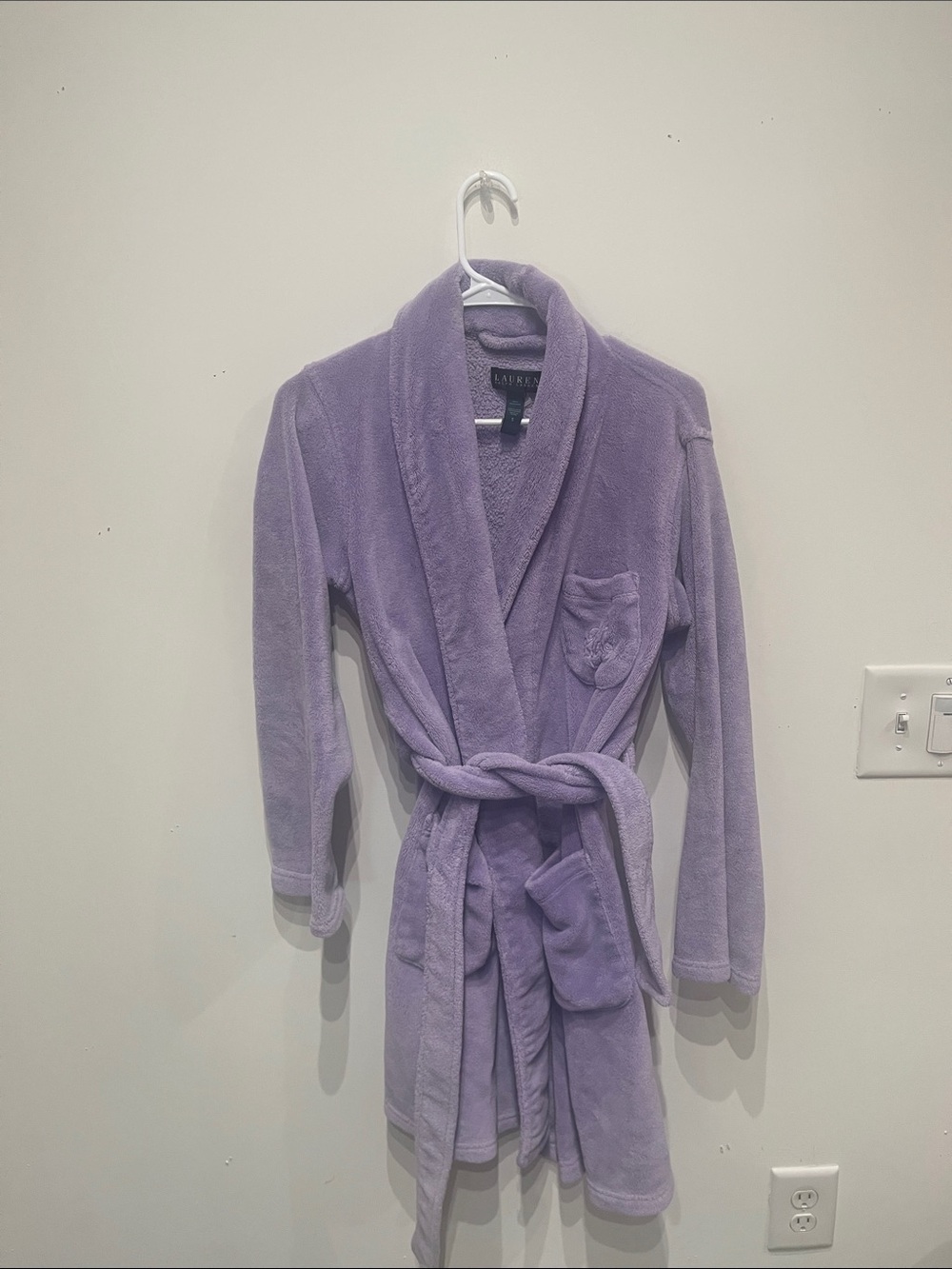 Lauren Ralph Lauren Lavender Plush Bath Robe with Belt